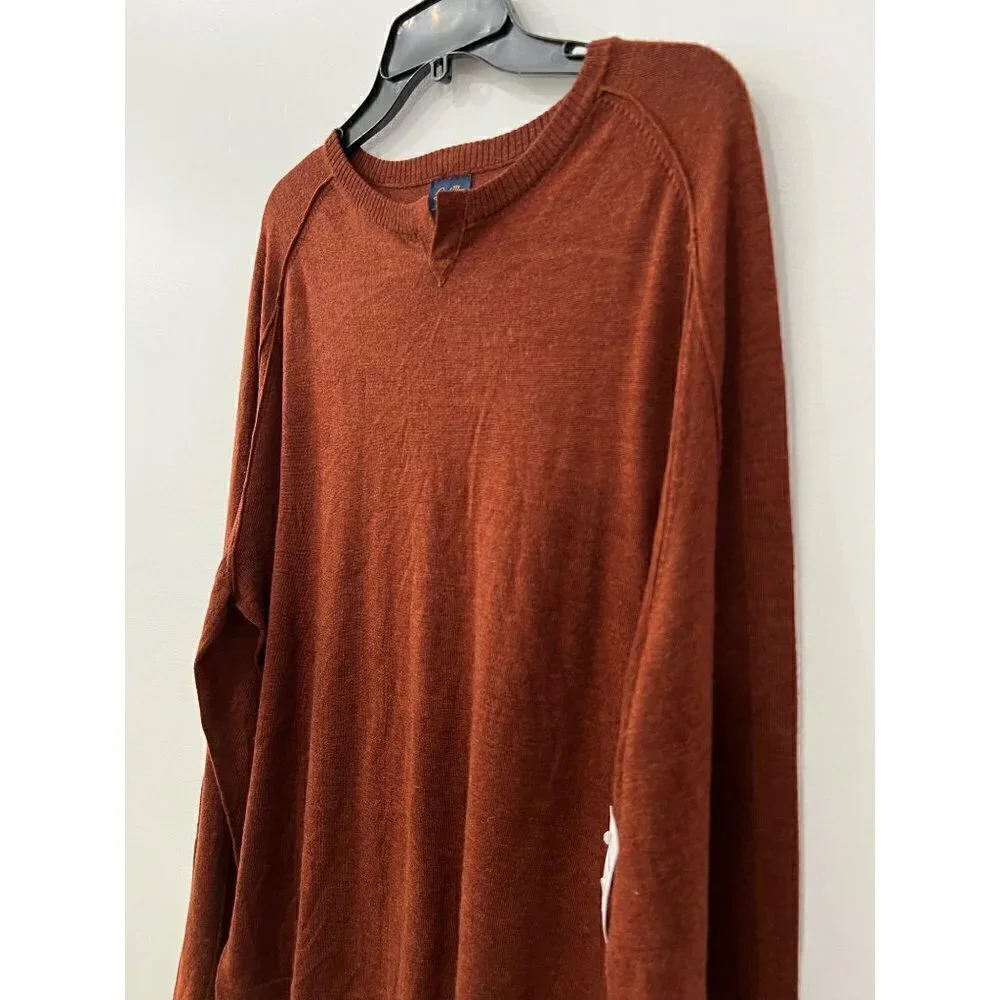 NWT GOOD MAN BRAND Size XL MVP Slim Fit Notch Neck Wool Sweater brown MSRP$185